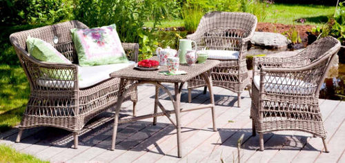 traditional rattan garden coffee table VICTORIA  Sika-Design