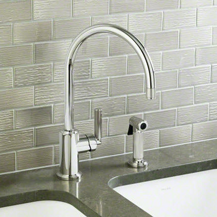 wall-mounted single handle mixer tap for kitchen with pull out spray VIR STIL: P23063-00 by LAURA KIRAR KALLISTA