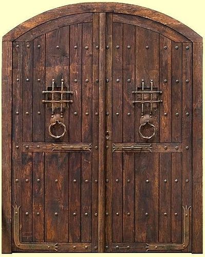 wood arched entrance door BURGUETTE Port&oacute;n Cl&aacute;sico