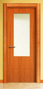 wooden swing door with small window pane LISA LV1VA BAMAR PUERTAS