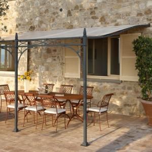 wrought iron pergola (PVC canvas cover) PORTOFINO ROLAND VLAEMYNCK