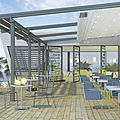 Aluminium pergola / with sliding covers - SUNTECH : SMOOTH