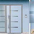 aluminum door / with stationary leaf / entrance - EDITION