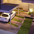 carport with integrated photovoltaic panels - SINGLE SIMPLE 2400 W