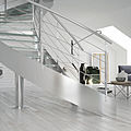 circular staircase / lateral stringer / stainless steel frame / glass steps - EXCLUSIVE : HELIKA INOX