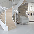 circular staircase / lateral stringer / wooden steps / metal frame - EXCLUSIVE : HELIKA TREND IRON