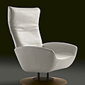 contemporary armchair / leather / tilting - MAGICA by Toshiyuki Kita