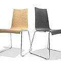 contemporary chairs / wood / sled base - EASY