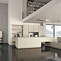 contemporary kitchen / with island / wood / solid - MOOD