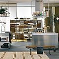 contemporary kitchen / wood / stainless steel / solid - ITALIA : COMPOSITION 2