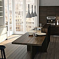 contemporary kitchen / wood / wood veneer / solid - TIME