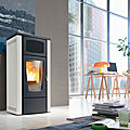contemporary stove / steel / wood pellet - GARDENIA
