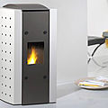 contemporary stove / steel / wood pellet - TWIST 6