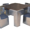 contemporary table and chair set - BIG CONNECT WENGUE