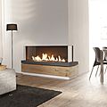 corner fireplace / gas / closed hearths / contemporary - BIDORE 140