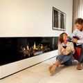 corner fireplace / gas / closed hearths / contemporary - FAIRO ECO-LINE 105