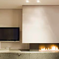 corner fireplace / gas / open hearths / contemporary - L120G