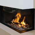 corner fireplace / wood-burning / closed hearths / contemporary - LUNA DIAMOND 900 CL/CR