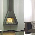 corner fireplace / wood-burning / closed hearths / contemporary - ARION