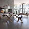 dining table / contemporary / wood / solid - LES CONTEMPORAINS : OXYMORE by Daniel Ezan