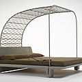 double bed / canopy / original design - TWICE by Franco Poli