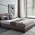 double bed / contemporary / upholstered / leather - SUMO