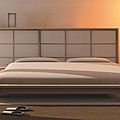 double bed / contemporary / wood / solid - KYOTO
