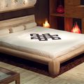 double bed / contemporary / wood / solid - MARU