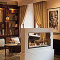double-sided fireplace / bioethanol / closed hearths / contemporary - BIG SQUARE: BSCRXX00 by Andrea Pietroni