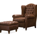 ear type armchair / with footstool / bergère - QUEEN