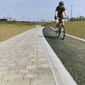 engineered stone curbs curb ramp - CYCLEWAY