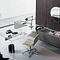 executive writing desk / contemporary / glass - AIR 1 by P. Borgonovo