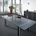 executive writing desk / contemporary / glass / metal - PREMIO