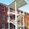 exterior staircases canopy / steel - YALE COLLEGE