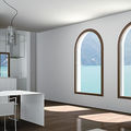 fixed window / Aluminium / wood / double-glazed - SW50