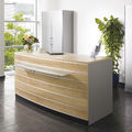 glass reception desk / wood - ASISTO
