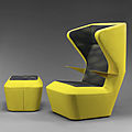 high back armchair / original design - Fuga by René Šulc
