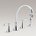 kitchen double-handle mixer tap / 4-hole / with pull-out spray - FINIAL®
