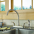 kitchen double-handle mixer tap / with pull out spray / 4-hole - P299578LF