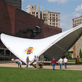 metal frame supported tensile structure / for events - STAGE COVERS