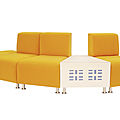 modular upholstered bench / for public buildings - WHISTLER
