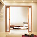 pocket door / glass / double - ALTAIR