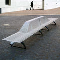 public bench / metal / contemporary / with backrest - LIBRE HALF by Alfredo Tasca