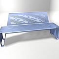 public bench / metal / contemporary / with backrest - WS-203