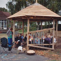 galvanized steel pergola / wood / for public spaces - SISTEMA U