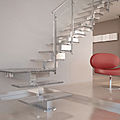 quarter-turn staircase / central stringer - EXCELLENCE : TEKNA LIGHT VIEW