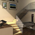 quarter-turn staircase / hanging - GLAM GLASS