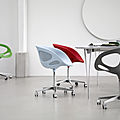 Scandinavian design chair / with casters - RIN™ by Hirochimi Konno
