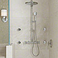shower set with fixed-column shower head / thermostatic - VIR STIL - P21490-CR by Laura Kirar