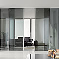 sliding door / Aluminium / double / glass - GDESIGNER